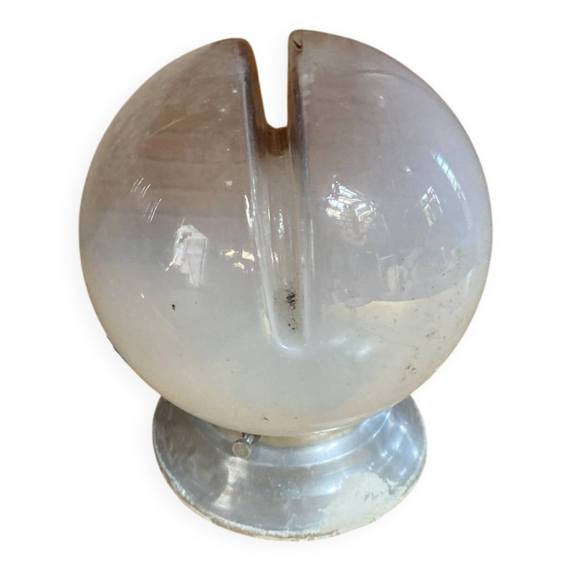 Vintage Ceiling Light Wall Sconce Coloured Glass Ball + Aluminium Support 50s #E060