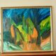 Huile sur panneau suédois original vintage – « Abstrait »