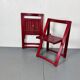 Mid-century Italian red foldable chairs by Aldo Jacober for Bazzani, 1960s, set of 2