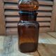 Amber glass apothecary jar round jar