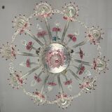 Venetian chandelier in multi-colored Murano glass, 10 light arms, circa 18