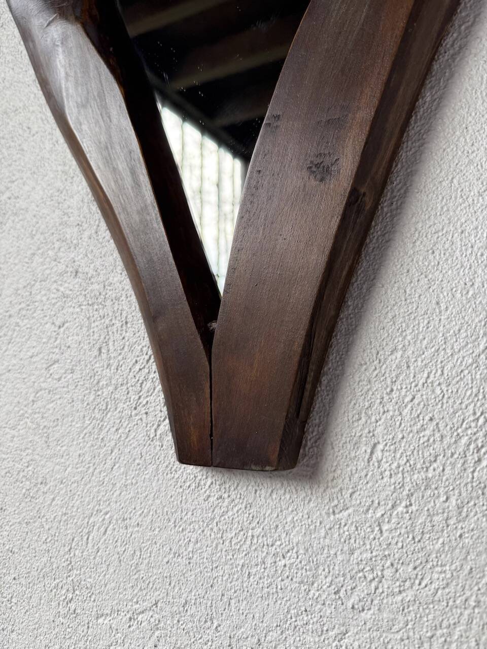 Brutalist wooden mirror 1900