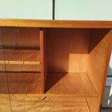 Vintage glass bookcase - Wood