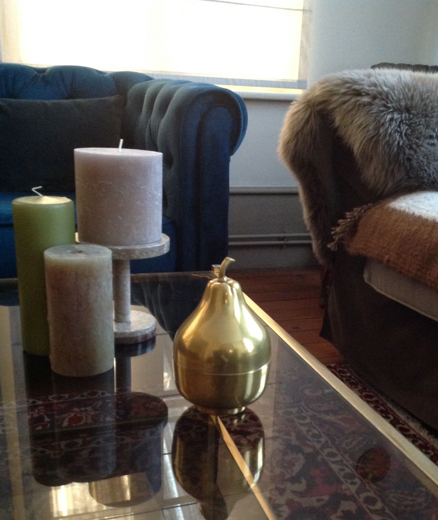 Brass golden pear candy box