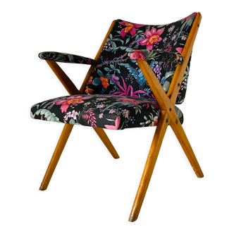 Fauteuil floral vintage des années 1960