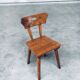 French Folk Art Rustic Dining Chair Set in Oak, 1940s, Set of 6