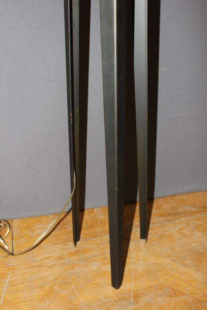 Floor lamp in black lacquered steel around 1980