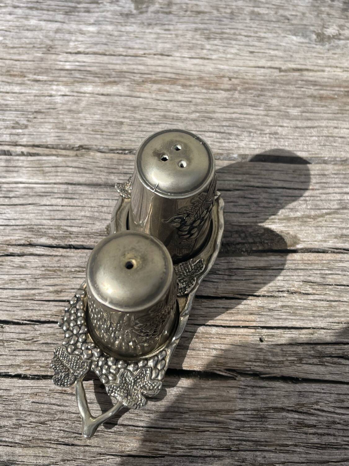 Poivrier salière métal argenté