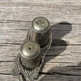 Silver-plated metal salt and pepper shaker