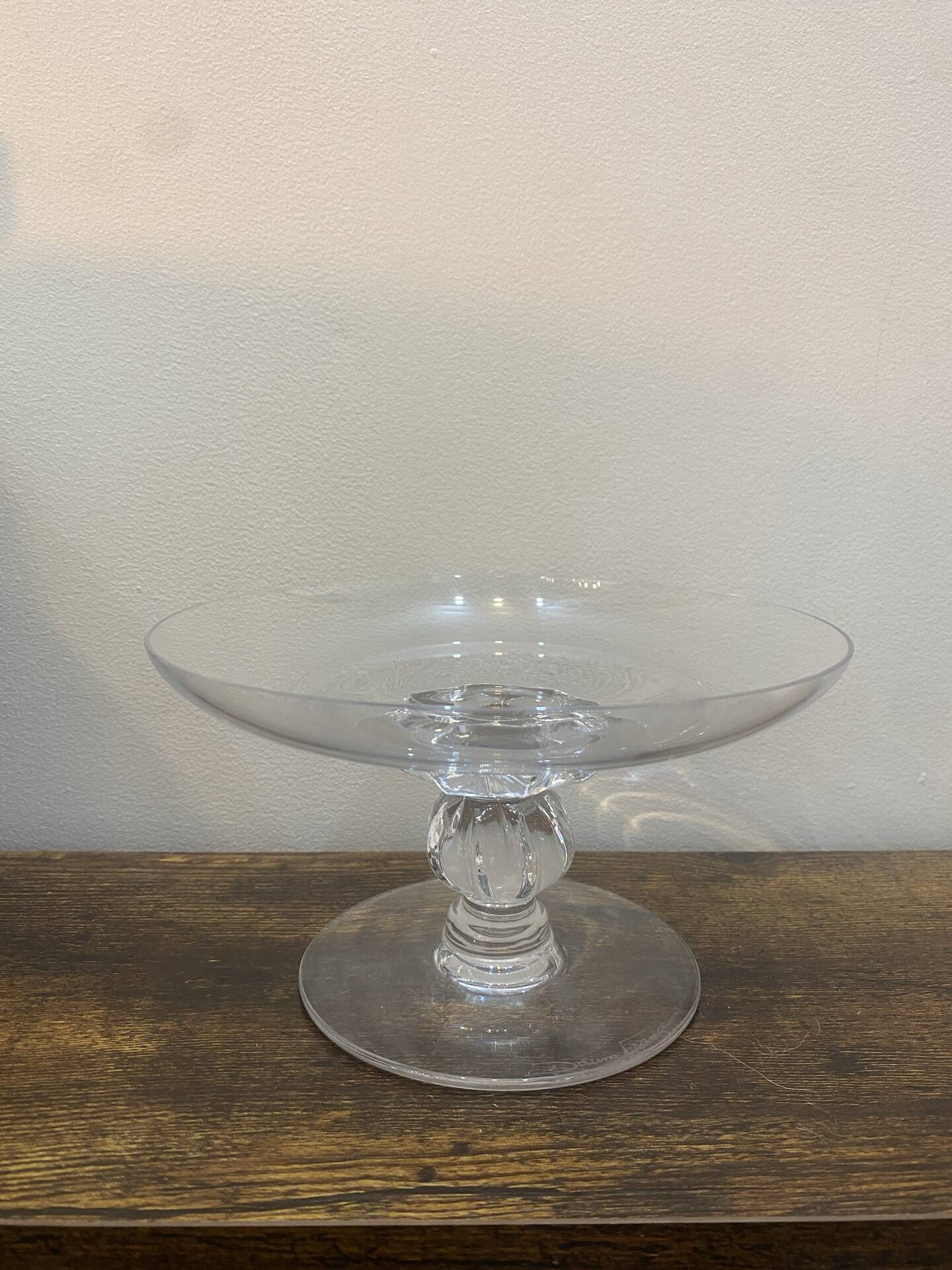Footed coupe Daum France in signed crystal – Vintage centrepiece