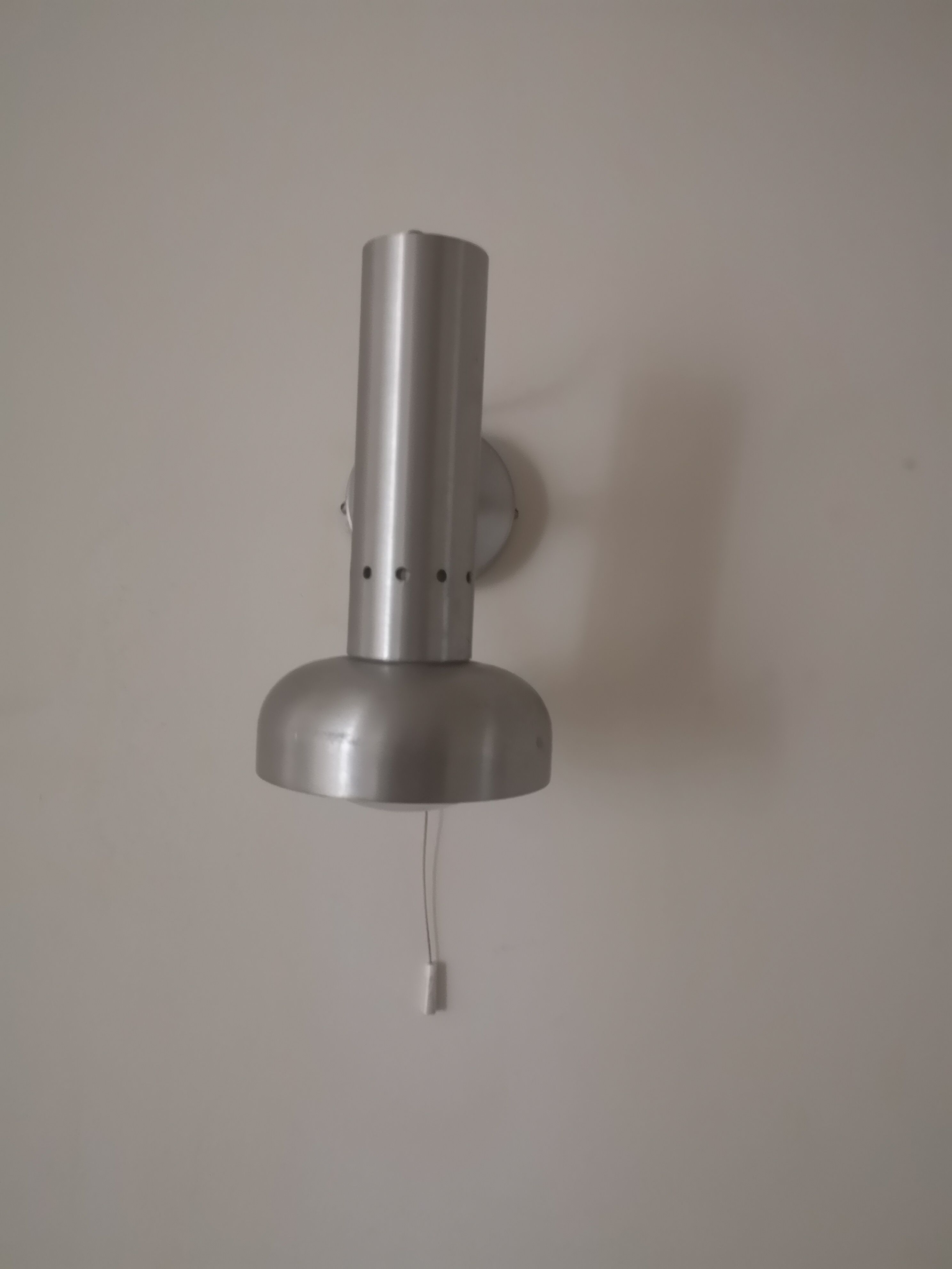 Wall lamp in brushed metal, design 1970