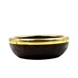 Mid-century brass and wood bowl, Italy 1970s