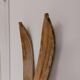 Pair of old skis in wood and zinc 175 cm