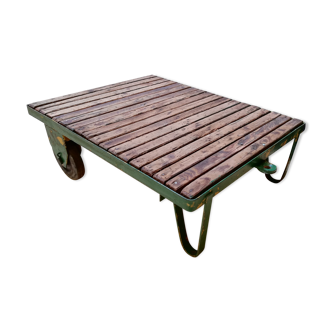 Coffee table, industrial trolley