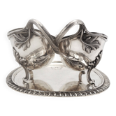 Idiot, double sauce boat + liners, Minerva silver, excellent condition, 19th century, 1.798 kg