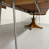 Extendable table with central leg, Italian design by Luigi Bartolini, vintage.