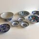 set of 4 bowls and 4 asian porcelain cups