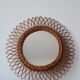 Miroir soleil vintage en osier 45x45cm