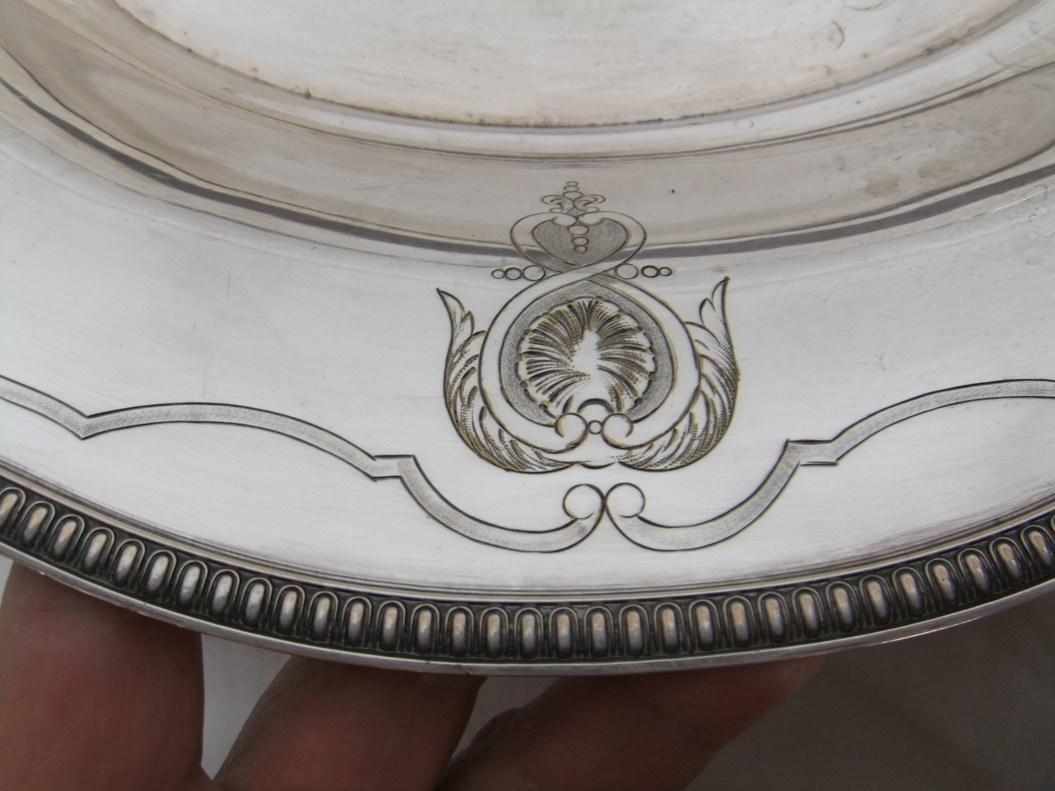 Service silver metal punch bird Phoenix tray handle