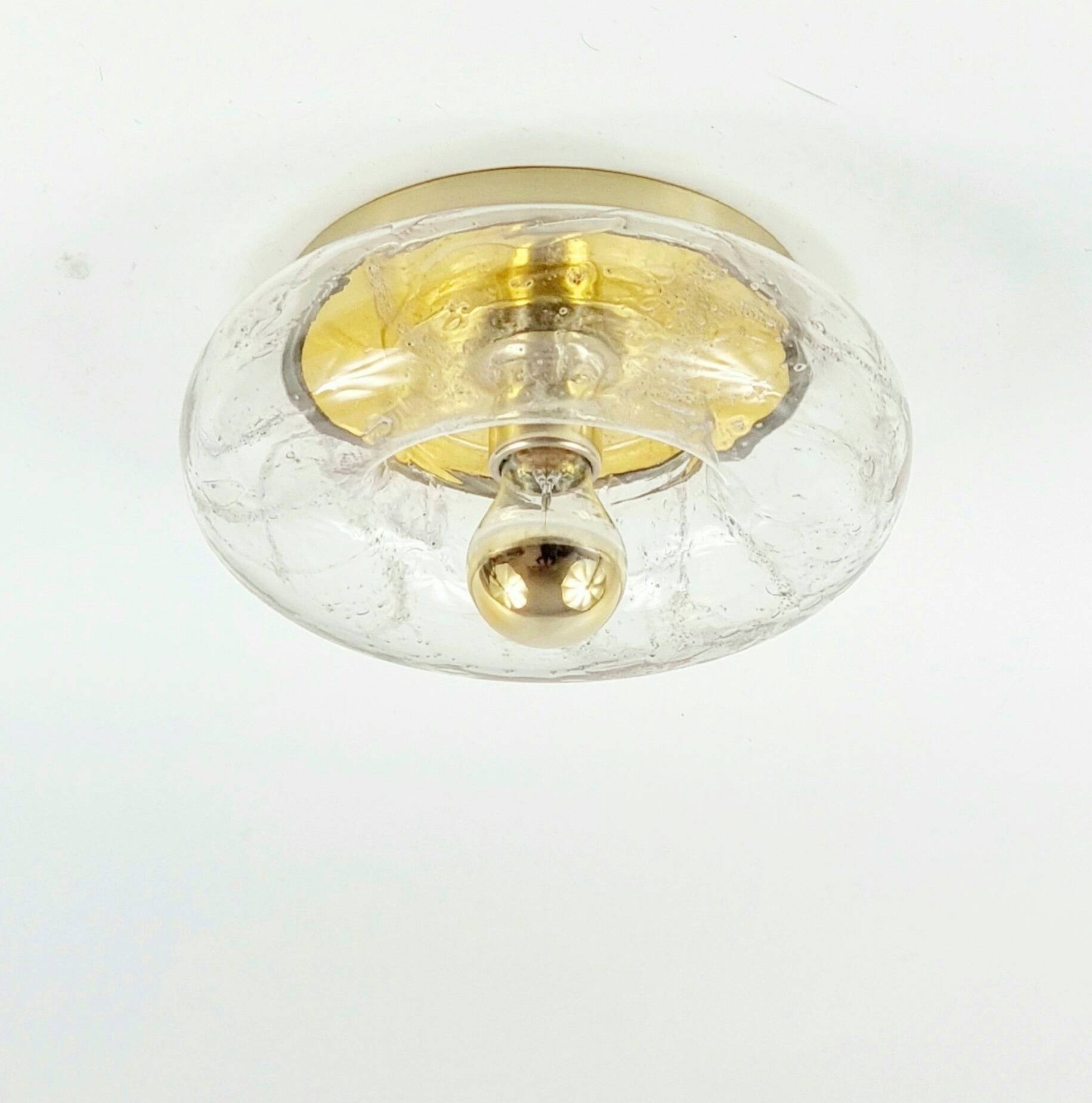 Mid-Century 'Donut' Glass Wall Light or Ceiling Light from Doria, 1960s