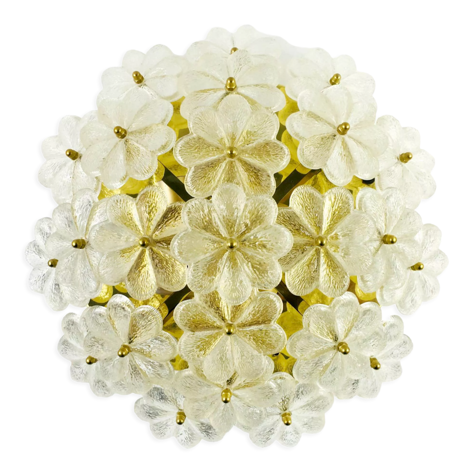 Mid-century floral ceiling light in Murano glass by Ernst Palme, Germany, 1970s