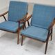 Pair of blue boomerang armchairs by Antonin Suman for Ton (Thonet) 1960