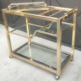 Rolling bar service in gold metal design 1970