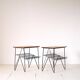 Pair of wooden and metal side tables