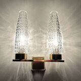 Vintage Glass & Brass Wall Light