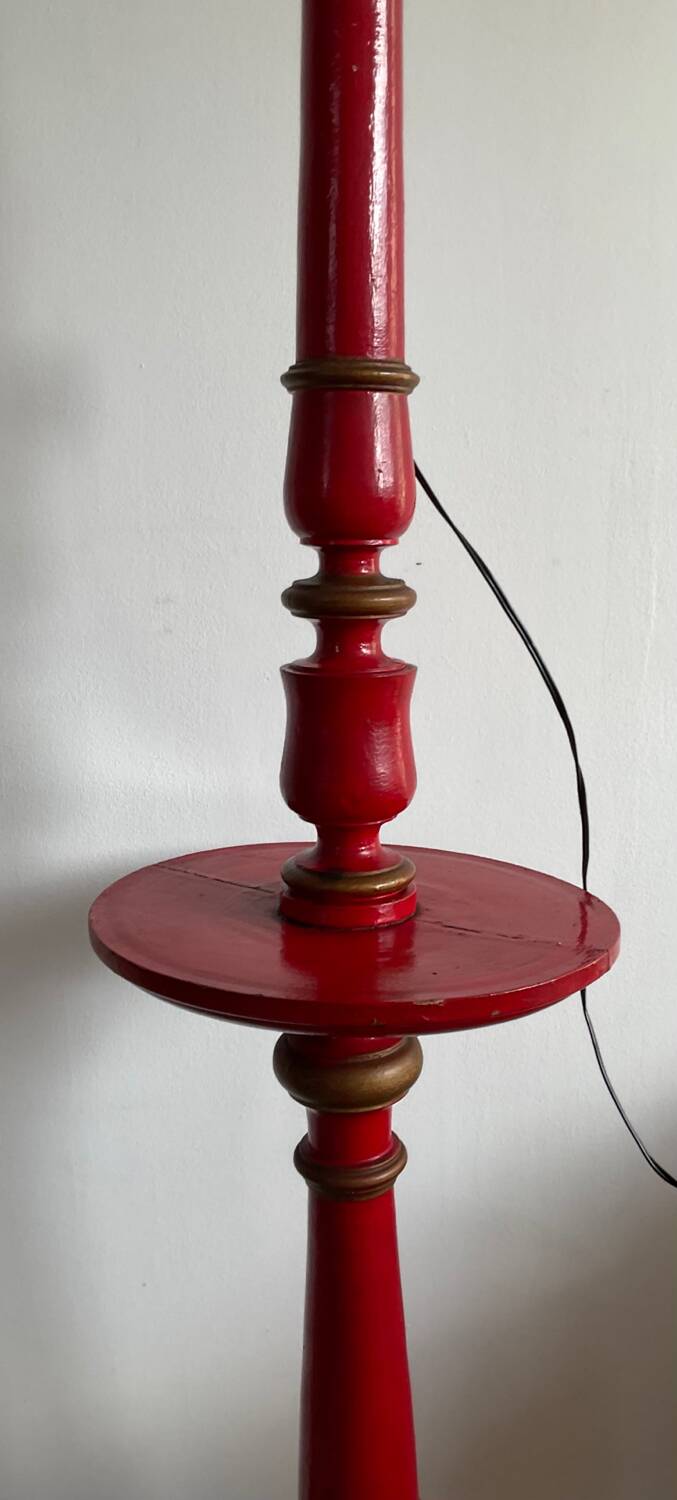 Wooden floor lamp base from the 60s