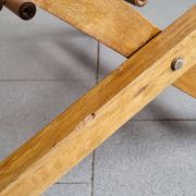 Chaise longue enfant en bambou & hêtre vintage 1950