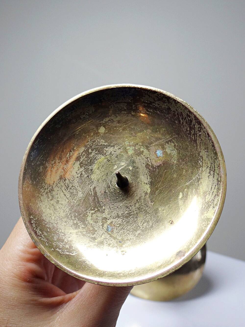 Twisted brass candlestick "Barley Twist" Mid-Century modern, 1950-1970
