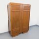 Vintage Art Deco wardrobe made of solid oak from the 1950s.