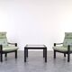 Mid-Century Danish Lounge Chairs and Coffe Table, 1970s.