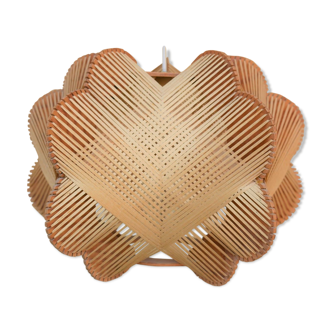 Scandinavian vintage wood and yarn pendant light