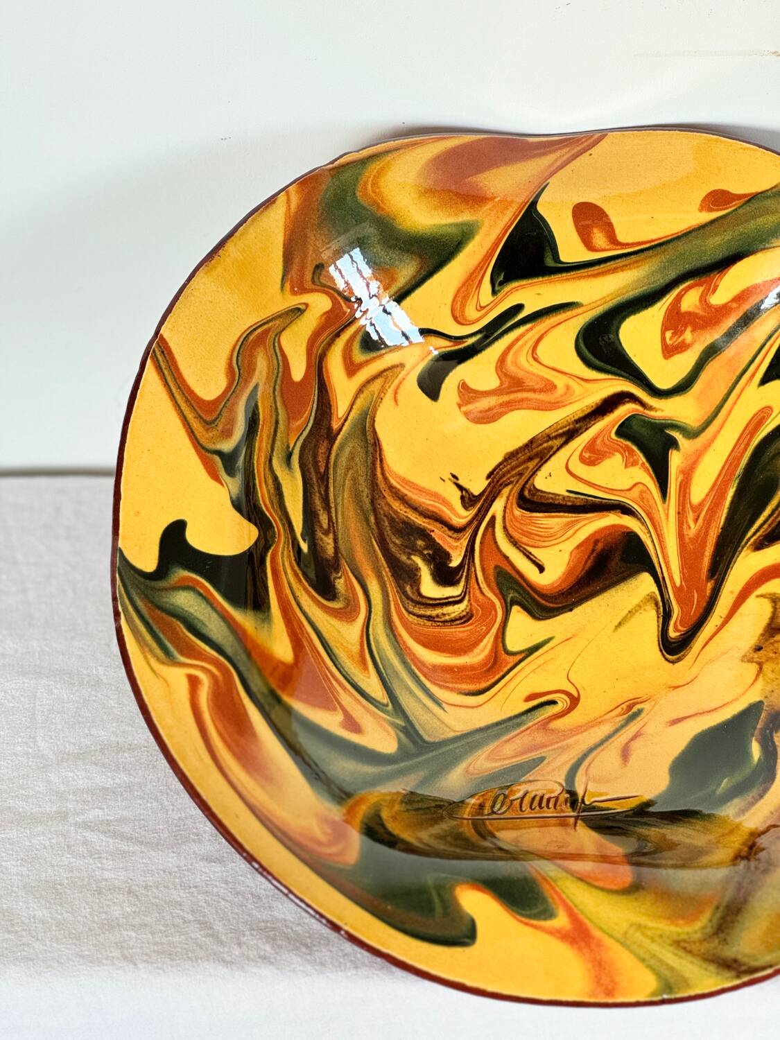 Vintage mixed terracotta bowl