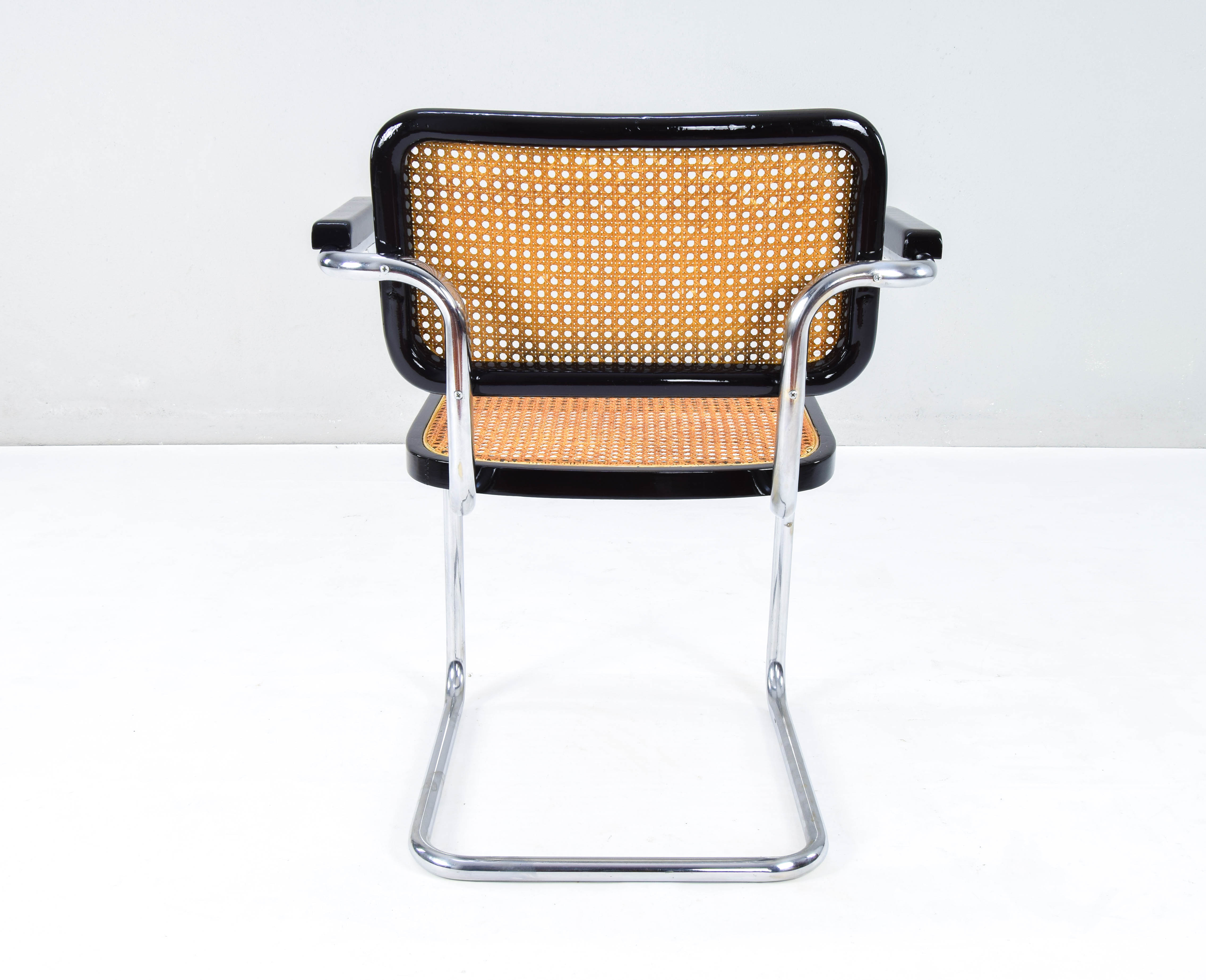 Mid-Century Italian Modern Marcel Breuer B64 Cesca Armchair Chair, 1970