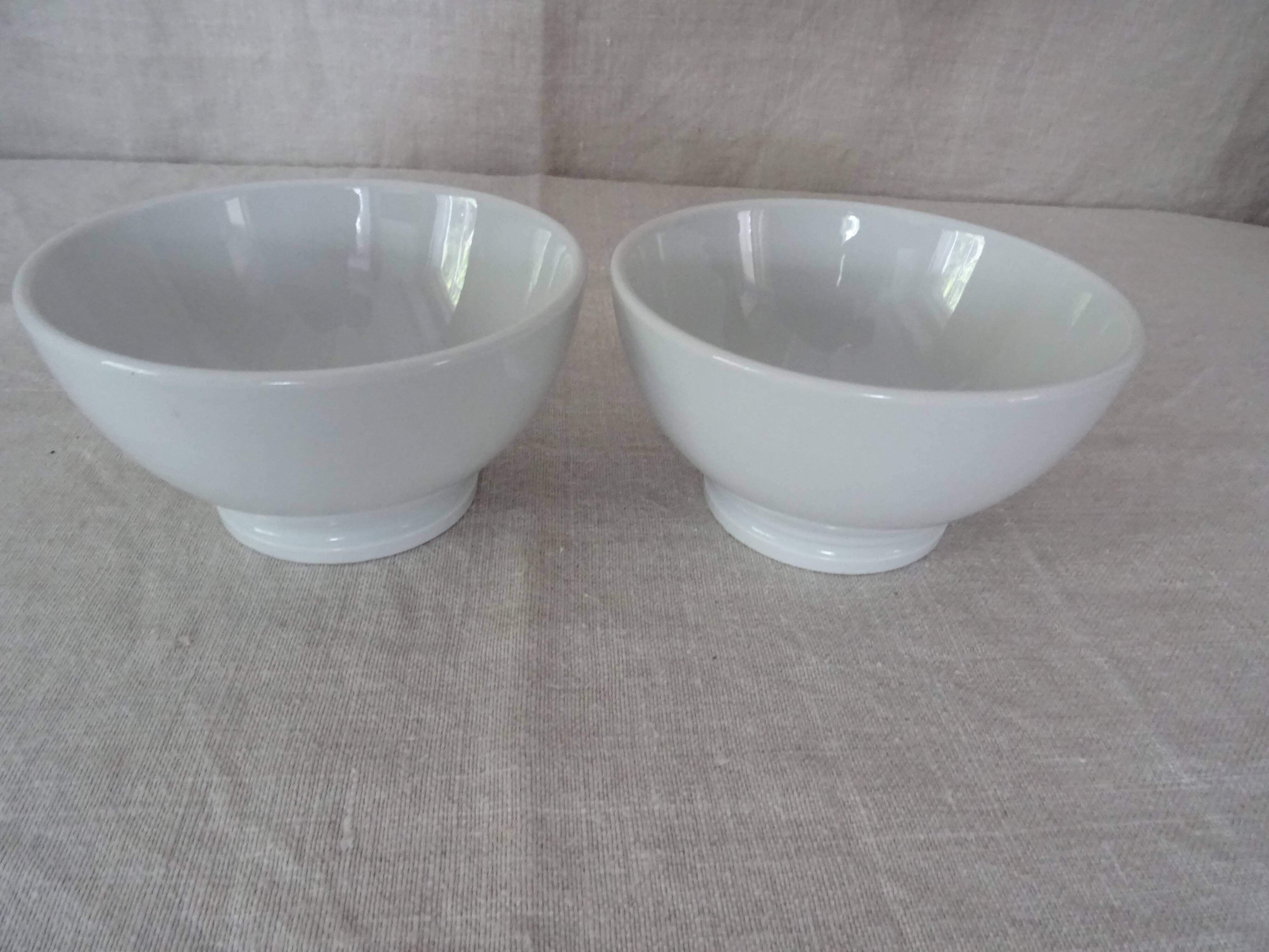 2 Large white porcelain bowls of the Limousin