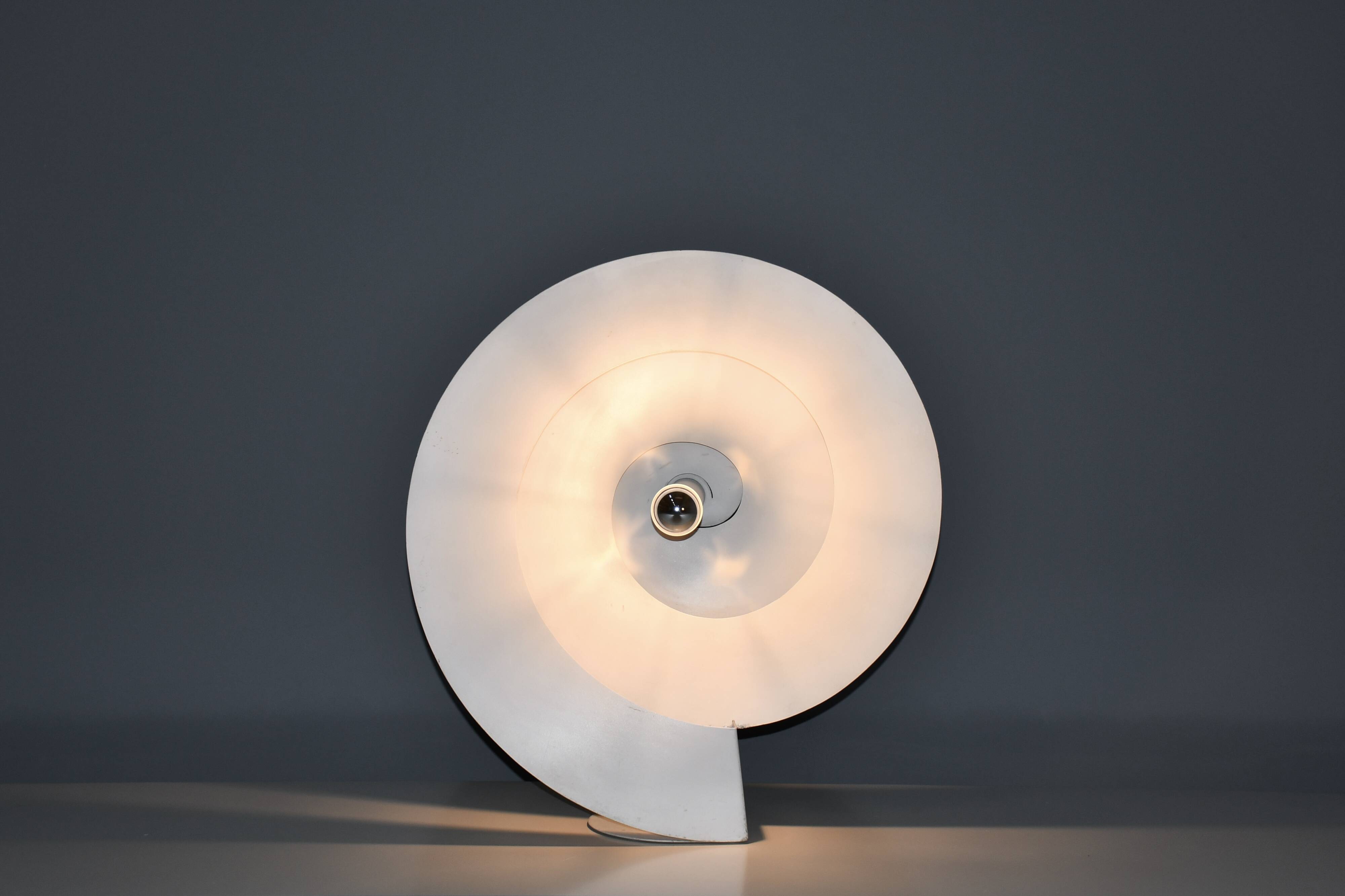 Large Rare Spiral Table Lamp by Luc Bernard, France 1974
