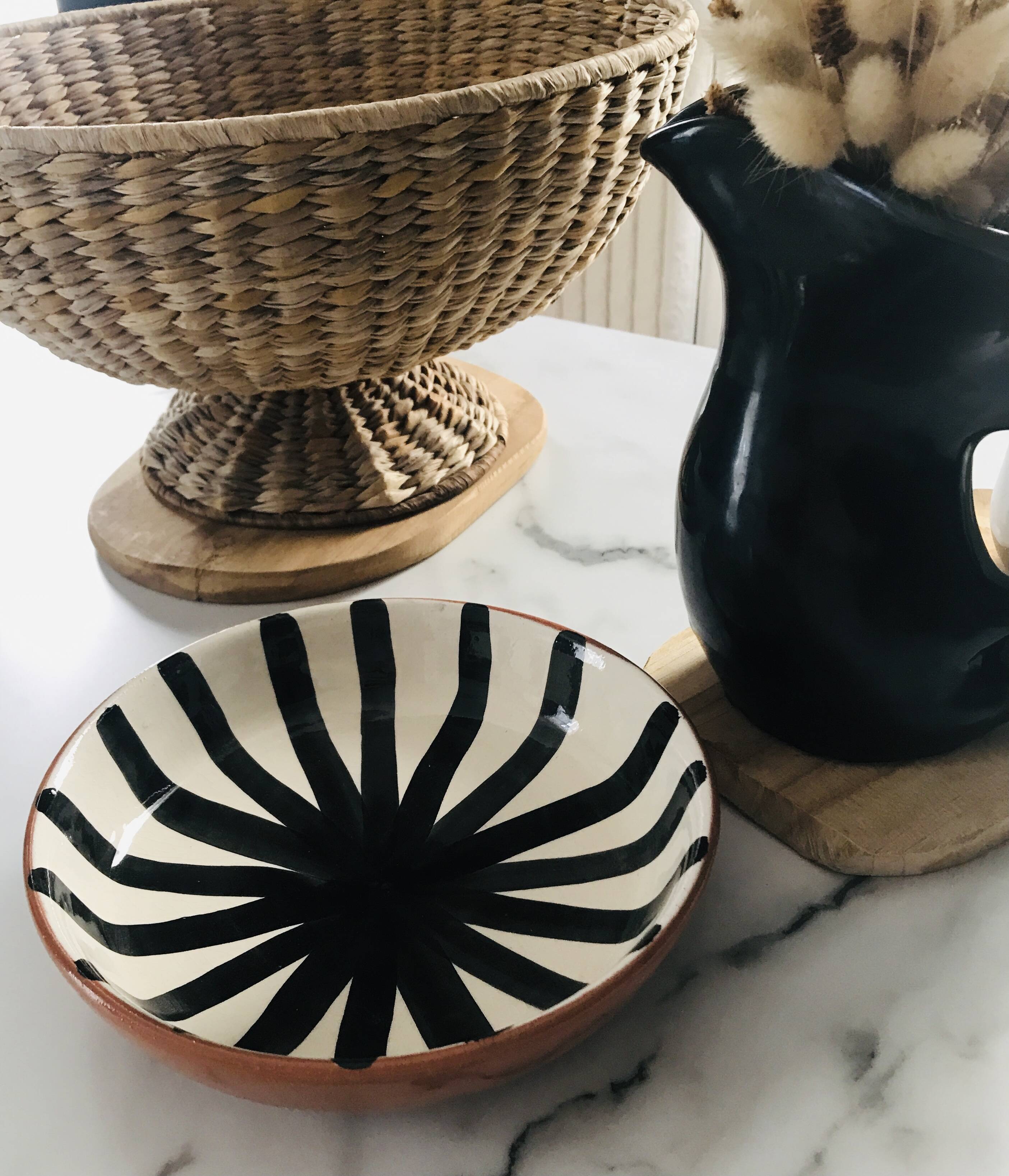 Morocco striped ceramic dish