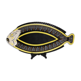 Zoomorphic fish dish in faience of quimper hb