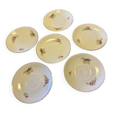 Lot de 6 sous-tasses anciennes en porcelaine