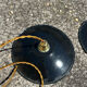 2 vintage enamelled sheet metal pendant lights