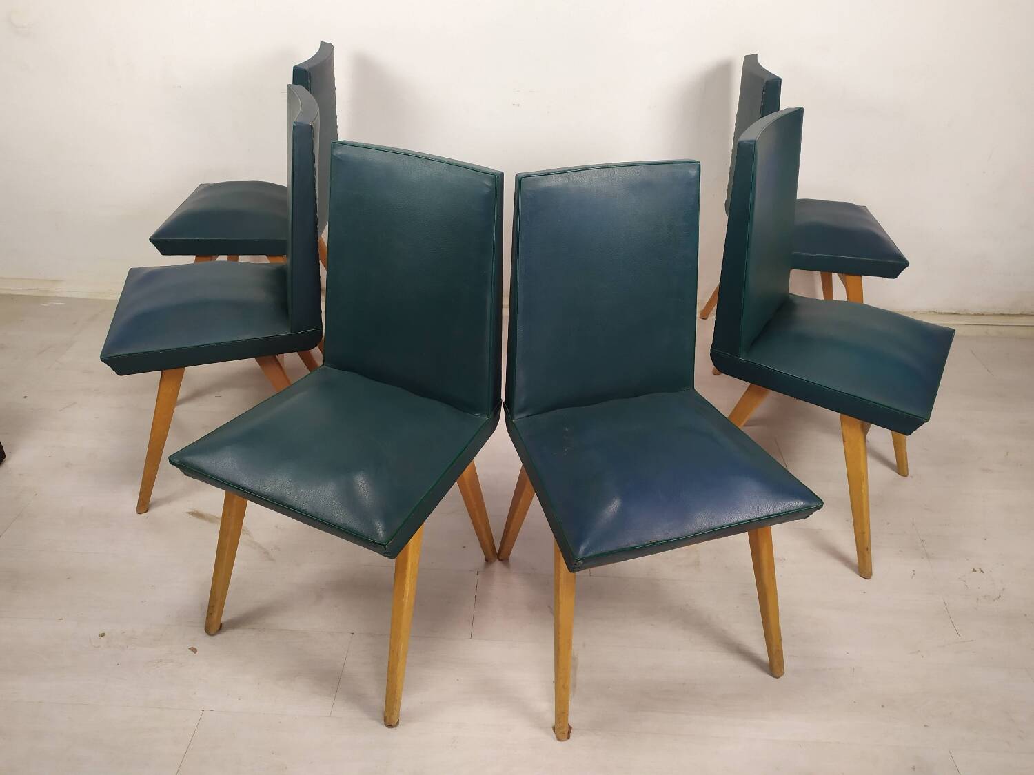 Vintage blue green chairs