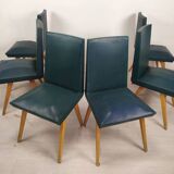 Chaises vintage bleu vert