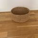 Small oval woven basket in natural blonde wicker — vintage, Czech Republic 1980s