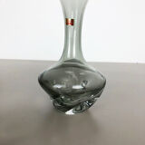 Set of 3 cubic hand blown crystal glass vase by Friedrich Kristall Germany 1970s