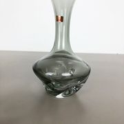 Set of 3 cubic hand blown crystal glass vase by Friedrich Kristall Germany 1970s