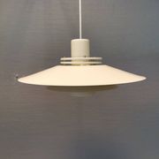 Danish Hanging lamp in white lacquered metal (not shiny white more cracked white) 1980s