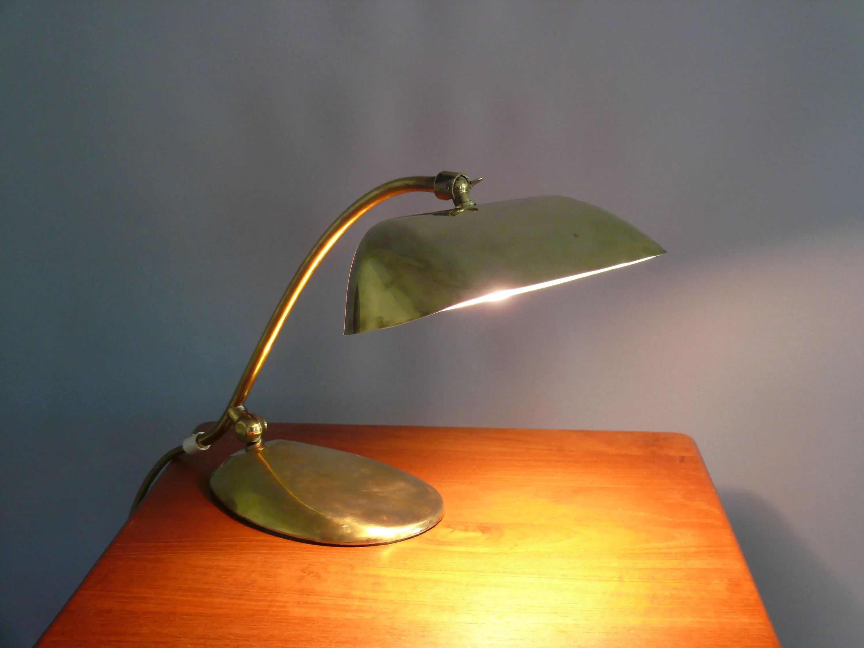 JBS Piano Lamp, Burnished and Brushed Brass, 1960s